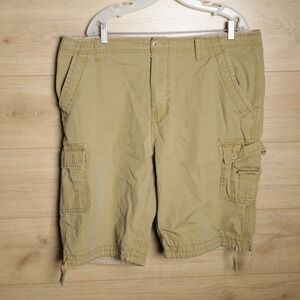 Wear First Mens Khaki Cargo Shorts Size 40 Flat Front Casual Outdoor